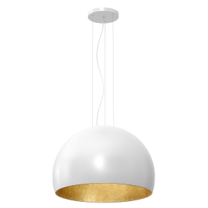 Lampa wisząca COMPO 3/4 BOOL biały-złoty 1xE27 / 1679