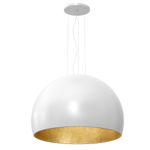 Lampa wisząca COMPO 3/4 BOOL biały-złoty 1xE27 / 1681