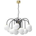 Lampa wisząca CAMBRIDGE czarny-mosiądz 12xE14  /  3201