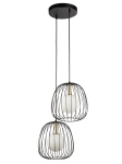 Lampa wisząca druciana BELL 2 czarno-złota 40728