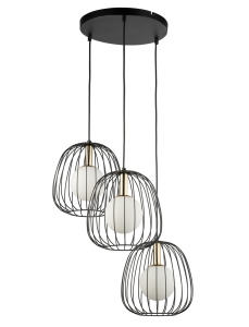 Lampa wisząca druciana BELL 3 czarno-złota 40729
