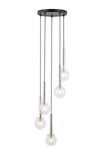 Lampa wisząca kule DAISY 5 srebrno-transparentna 40753