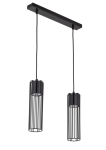 Lampa wisząca druciana tuba czarna FOBIA 2 zwis prosty 33450