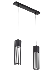 Lampa wisząca druciana tuba czarna FOBIA 2 zwis prosty 33450