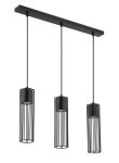 Lampa wisząca druciana tuba czarna FOBIA 3 zwis prosty 33453