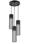 Lampa wisząca druciana tuba czarna FOBIA 3 zwis koło 33456