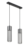 Lampa wisząca druciana tuba srebrna FOBIA 2 zwis prosty 33451
