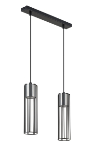 Lampa wisząca druciana tuba srebrna FOBIA 2 zwis prosty 33451