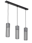 Lampa wisząca druciana tuba srebrna FOBIA 3 zwis prosty 33454