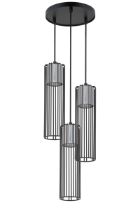 Lampa wisząca druciana tuby srebrna FOBIA 3 zwis koło 33457
