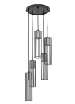 Lampa wisząca druciana tuby srebrna FOBIA 5 zwis koło 33460