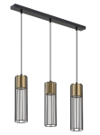 Lampa wisząca druciana tuba złota FOBIA 3 zwis prosty 33455