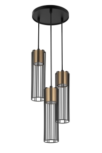 Lampa wisząca druciana tuby złota  FOBIA 3 zwis koło 33458