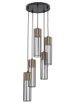 Lampa wisząca druciana tuby złota  FOBIA 5 zwis koło 33461