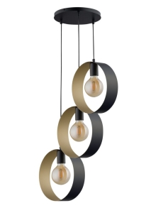 Lampa wisząca koła okręgi czarno-złota HAPPY 3 32285