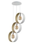 Lampa wisząca koła okręgi biało-złota HAPPY 3 32291