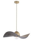 Lampa wisząca kapelusz złoto-czarna nakrapiana KAPELLO M  ø 55cm 32349