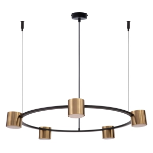Lampa wisząca KODO 5xGX53 czarny złoty szczotkowany 41329