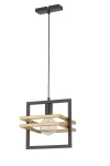 Lampa wisząca loftowa metalowa czarno-złota MERCI 1 32386