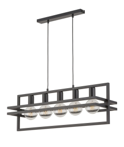Lampa wisząca industrialna metalowa czarna MERCI 5 32397