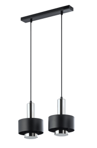 Lampa wisząca metalowa czarno - srebrna RIF LUX 2 40784