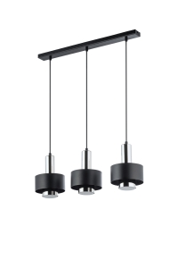 Lampa wisząca metalowa czarno - srebrna RIF LUX 3 40716