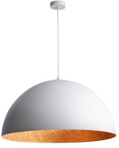 Lampa wisząca kopuła biało-miedziana SFERA 35 30146