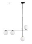 Lampa wisząca mleczne klosze czarna SILIA 4  /  33691