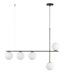 Lampa wisząca mleczne klosze czarna SILIA 5 /  33694