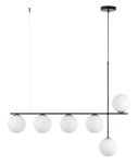 Lampa wisząca mleczne klosze czarna SILIA 6 /  33697