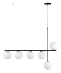 Lampa wisząca mleczne klosze czarna SILIA 6 /  33697