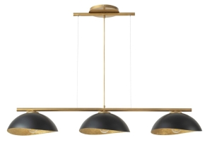 Lampa wisząca SOLAR 3 S złota z kloszami czarno-złotymi 40573