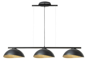 Lampa wisząca SOLAR 3 S czarna z kloszami czarno-złotymi 40579