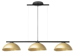 Lampa wisząca SOLAR 3 S czarna ze złotymi kloszami 40582