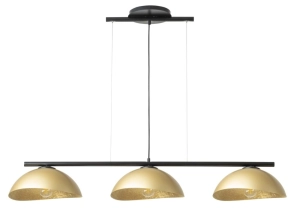 Lampa wisząca SOLAR 3 S czarna ze złotymi kloszami 40582