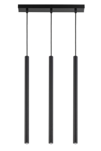 Lampa wisząca rurki sople czarna SOPEL 3 PROSTY 33401