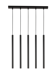 Lampa wisząca rurki sople czarna SOPEL 5 PROSTY 33615