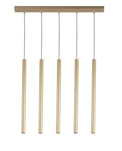Lampa wisząca rurki sople złota SOPEL 5 PROSTY 33617