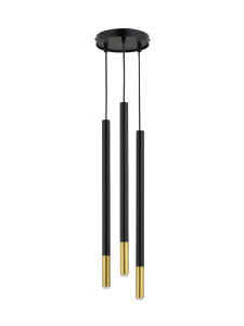 Lampa wisząca sople rurki czarno-złota SOPEL DUE 3 /   33257