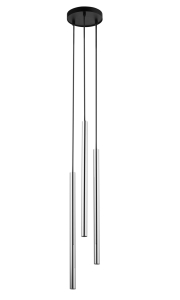 Lampa wisząca rurka SOPEL LUX 3 czarno-srebrna 40731