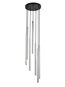 Lampa wisząca rurka SOPEL LUX 7 koło czarno-srebrny 40734