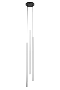 Lampa wisząca rurka SOPEL LUX 3 koło długi czarno-srebrna 40744