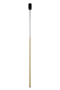 Lampa wisząca rurka SOPEL LUX 1 długi czarno-złoty szczotkowany 40747
