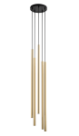 Lampa wisząca rurka SOPEL LUX 5 koło długi czarno-złoty szczotkowany 40749