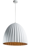 Lampa wisząca duży klosz biało-miedziana TELMA 50  /  32023