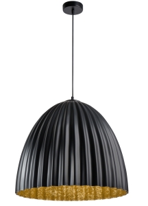 Lampa wisząca duży klosz czarno-złota TELMA 70 32027