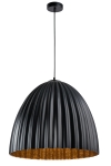 Lampa wisząca duży klosz czarno-miedziana TELMA 70 32028