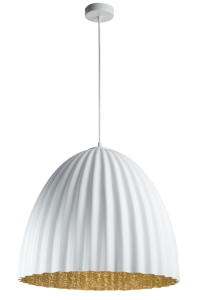 Lampa wisząca duży klosz biało-złota TELMA 70 32029