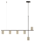 Lampa wisząca mosiądzowana złoto-czarna  VENDO 6 33696