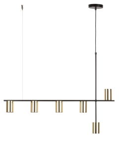 Lampa wisząca mosiądzowana złoto-czarna  VENDO 6 33696